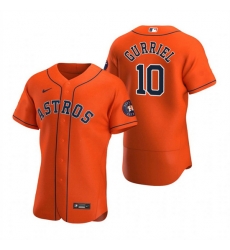 Men Houston Astros 10 Yuli Gurriel Orange Flex Base Stitched Jersey