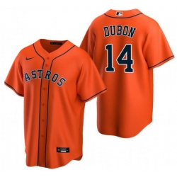 Men Houston Astros 14 Mauricio Dub F3n Orange Cool Base Stitched Baseball Jersey