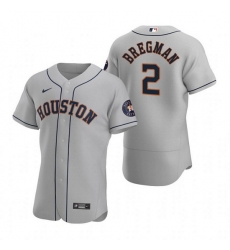 Men Houston Astros 2 Alex Bregman Gray Flex Base Stitched JerseyS