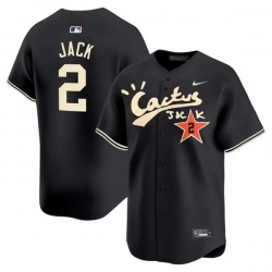 Men Houston Astros 2 David Jack Black Cactus Jack Vapor Premier Limited Stitched Baseball Jersey