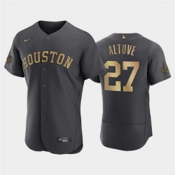 Men Houston Astros 27 Jose Altuve 2022 All Star Charcoal Flex Base Stitched Baseball Jersey