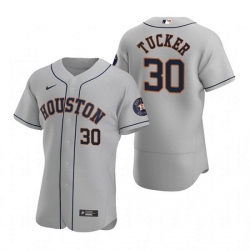 Men Houston Astros 30 Kyle Tucker Gray Flex Base Stitched JerseyS