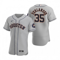 Men Houston Astros 35 Justin Verlander Gray Flex Base Stitched Jersey