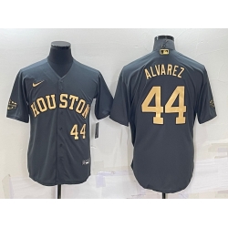 Men Houston Astros 44 Yordan Alvarez 2022 All Star Charcoal Cool Base Stitched Baseball Jersey