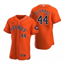 Men Houston Astros 44 Yordan Alvarez Orange Flex Base Stitched Baseball Jersey