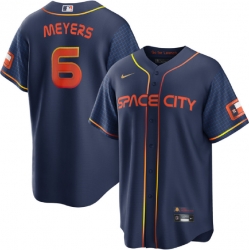 Men Houston Astros 6 Jake Meyers Navy City Connect Cool Base Stitched Baseball Jersey