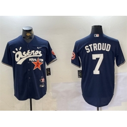 Men Houston Astros 7 C J  Stroud Navy Cactus Jack Style Vapor Premier Limited Stitched Baseball Jersey