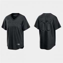 Men Houston Astros Active Player Custom Black Pitch Black Fashion Replica Stitched Jersey