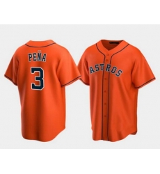 Men New Houston Astros #3 Jeremy Pena Orange Stitched Jersey