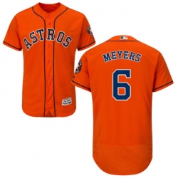 Men Nike Houston Astros Jacob Meyers 6 Orange Flex Base Home Jersey