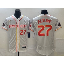 Men's Houston Astros #27 Jose Altuve Number White 2023 City Connect Flex Base Stitched Jersey1