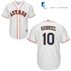 Mens Majestic Houston Astros 10 Yuli Gurriel Replica White Home Cool Base MLB Jersey 