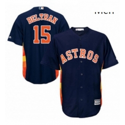 Mens Majestic Houston Astros 15 Carlos Beltran Replica Navy Blue Alternate Cool Base MLB Jersey