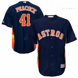 Mens Majestic Houston Astros 41 Brad Peacock Replica Navy Blue Alternate Cool Base MLB Jersey 