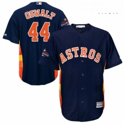 Mens Majestic Houston Astros 44 Roy Oswalt Replica Navy Blue Alternate 2017 World Series Champions Cool Base MLB Jersey