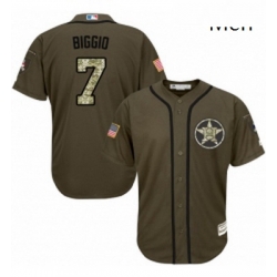 Mens Majestic Houston Astros 7 Craig Biggio Authentic Green Salute to Service MLB Jersey