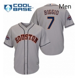 Mens Majestic Houston Astros 7 Craig Biggio Replica Grey Road 2017 World Series Champions Cool Base MLB Jersey