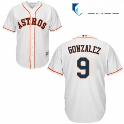 Mens Majestic Houston Astros 9 Marwin Gonzalez Replica White Home Cool Base MLB Jersey 