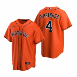 Mens Nike Houston Astros 4 George Springer Orange Alternate Stitched Baseball Jerse