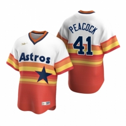 Mens Nike Houston Astros 41 Brad Peacock White Orange Cooperstown Collection Home Stitched Baseball Jersey