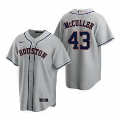 Mens Nike Houston Astros 43 Lance McCullers Gray Road Stitched Baseball Jerse