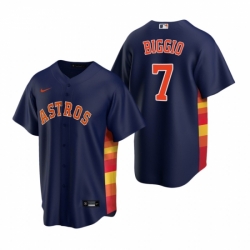 Mens Nike Houston Astros 7 Craig Biggio Navy Alternate Stitched Baseball Jerse