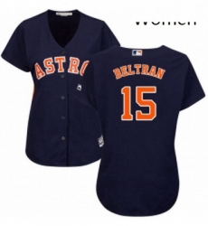 Womens Majestic Houston Astros 15 Carlos Beltran Replica Navy Blue Alternate Cool Base MLB Jersey