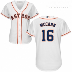 Womens Majestic Houston Astros 16 Brian McCann Authentic White Home Cool Base MLB Jersey