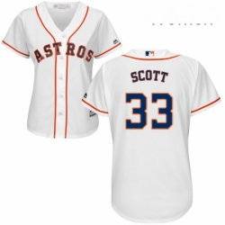 Womens Majestic Houston Astros 33 Mike Scott Authentic White Home Cool Base MLB Jersey