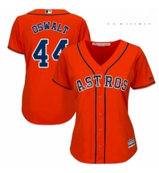 Womens Majestic Houston Astros 44 Roy Oswalt Replica Orange Alternate Cool Base MLB Jersey