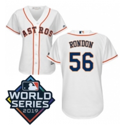 Womens Majestic Houston Astros 56 Hector Rondon White Home Cool Base Sitched 2019 World Series Patch jersey