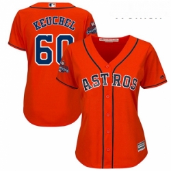 Womens Majestic Houston Astros 60 Dallas Keuchel Authentic Orange Alternate 2017 World Series Champions Cool Base MLB Jersey