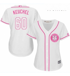 Womens Majestic Houston Astros 60 Dallas Keuchel Authentic White Fashion Cool Base MLB Jersey