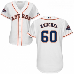 Womens Majestic Houston Astros 60 Dallas Keuchel Authentic White Home 2017 World Series Champions Cool Base MLB Jersey