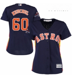 Womens Majestic Houston Astros 60 Dallas Keuchel Replica Navy Blue Alternate 2017 World Series Champions Cool Base MLB Jersey