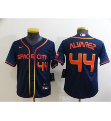 Youth Houston Astros 44 Yordan Alvarez 2022 Navy City Connect Stitched Jersey