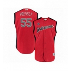 Youth Houston Astros 55 Ryan Pressly Authentic Red American League 2019 Baseball All Star Jersey 