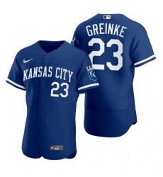 Men Kansas City Royals 23 Zack Greinke Royal Flex Base Stitched jersey