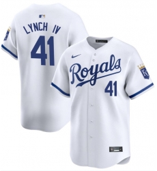 Men Kansas City Royals 41 Daniel Lynch IV White 2024 Home Limited Cool Base Stitched Baseball Jersey