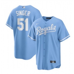 Men Kansas City Royals 51 Brady Singer Light Blue Stitched Baseball Jersey