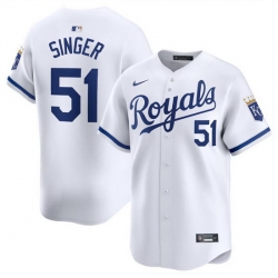 Men Kansas City Royals 51 Brady Singer White 2024 Home Limited Stitched Baseball Jersey