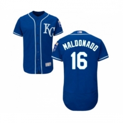 Mens Kansas City Royals 16 Martin Maldonado Royal Blue Alternate Flex Base Authentic Collection Baseball Jersey