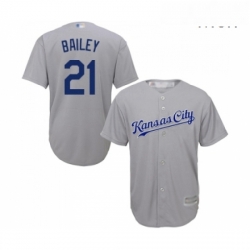 Mens Kansas City Royals 21 Homer Bailey Replica Grey Road Cool Base Baseball Jersey 