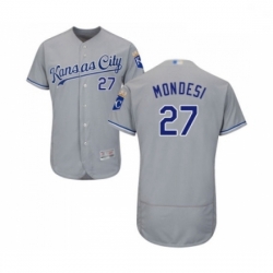 Mens Kansas City Royals 27 Raul Mondesi Grey Road Flex Base Authentic Collection Baseball Jersey