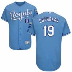 Mens Majestic Kansas City Royals 19 Cheslor Cuthbert Light Blue Alternate Flex Base Authentic Collection MLB Jersey