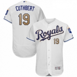 Mens Majestic Kansas City Royals 19 Cheslor Cuthbert White Flexbase Authentic Collection MLB Jersey