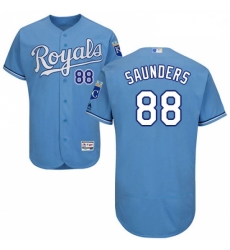 Mens Majestic Kansas City Royals 88 Michael Saunders Light Blue Alternate Flex Base Authentic Collection MLB Jersey