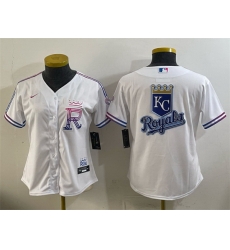 Women Kansas City Royals Team Big Logo White 2026 City Connect Stadium Stitched Baseball Jersey