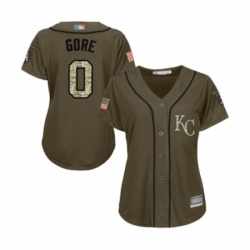 Womens Kansas City Royals 0 Terrance Gore Authentic Green Salute to Service Baseball Jersey 