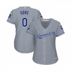 Womens Kansas City Royals 0 Terrance Gore Replica Grey Road Cool Base Baseball Jersey 